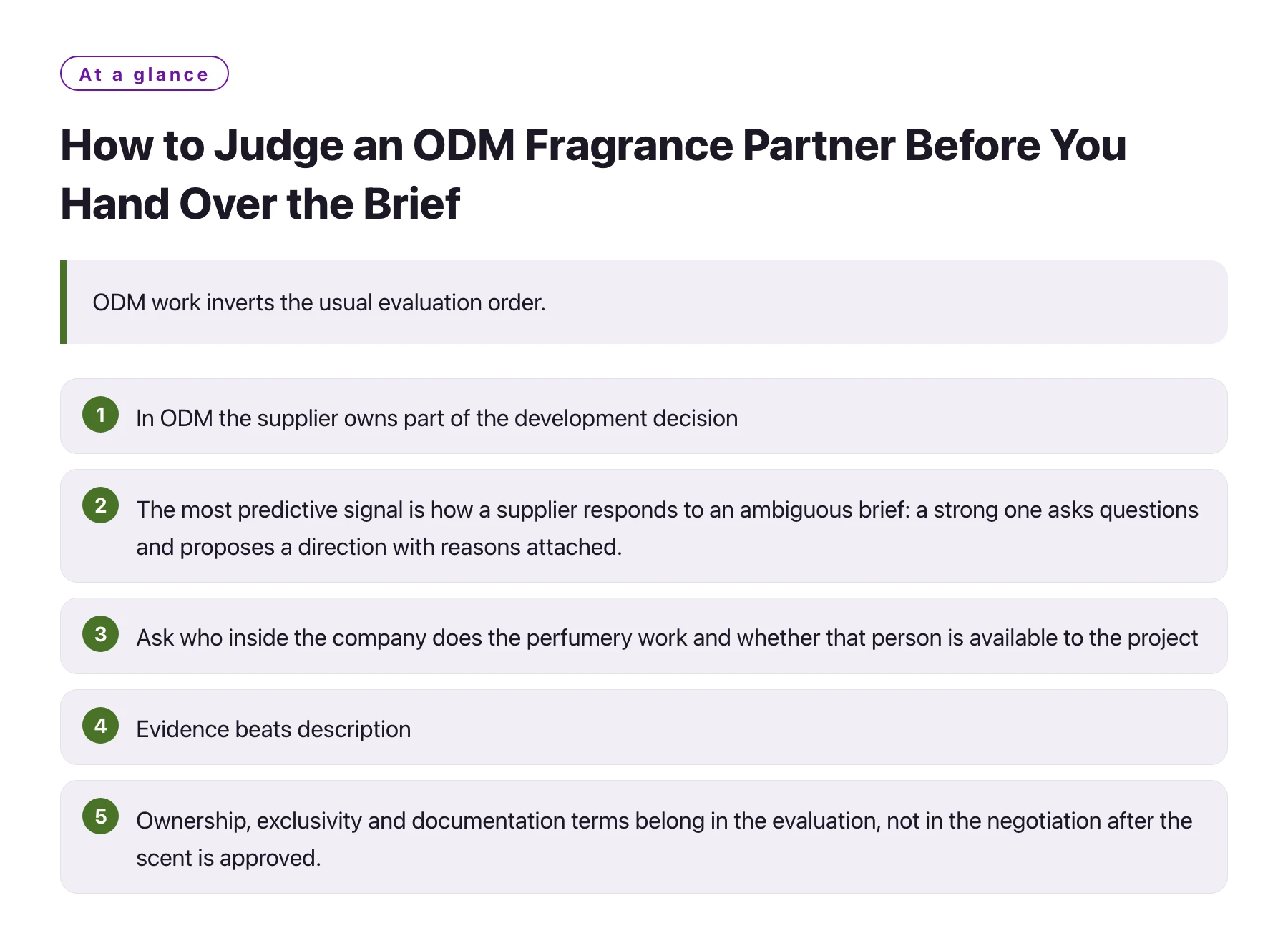 How to Judge an ODM Fragrance Partner Before You Hand Over the Brief——全文要点速览